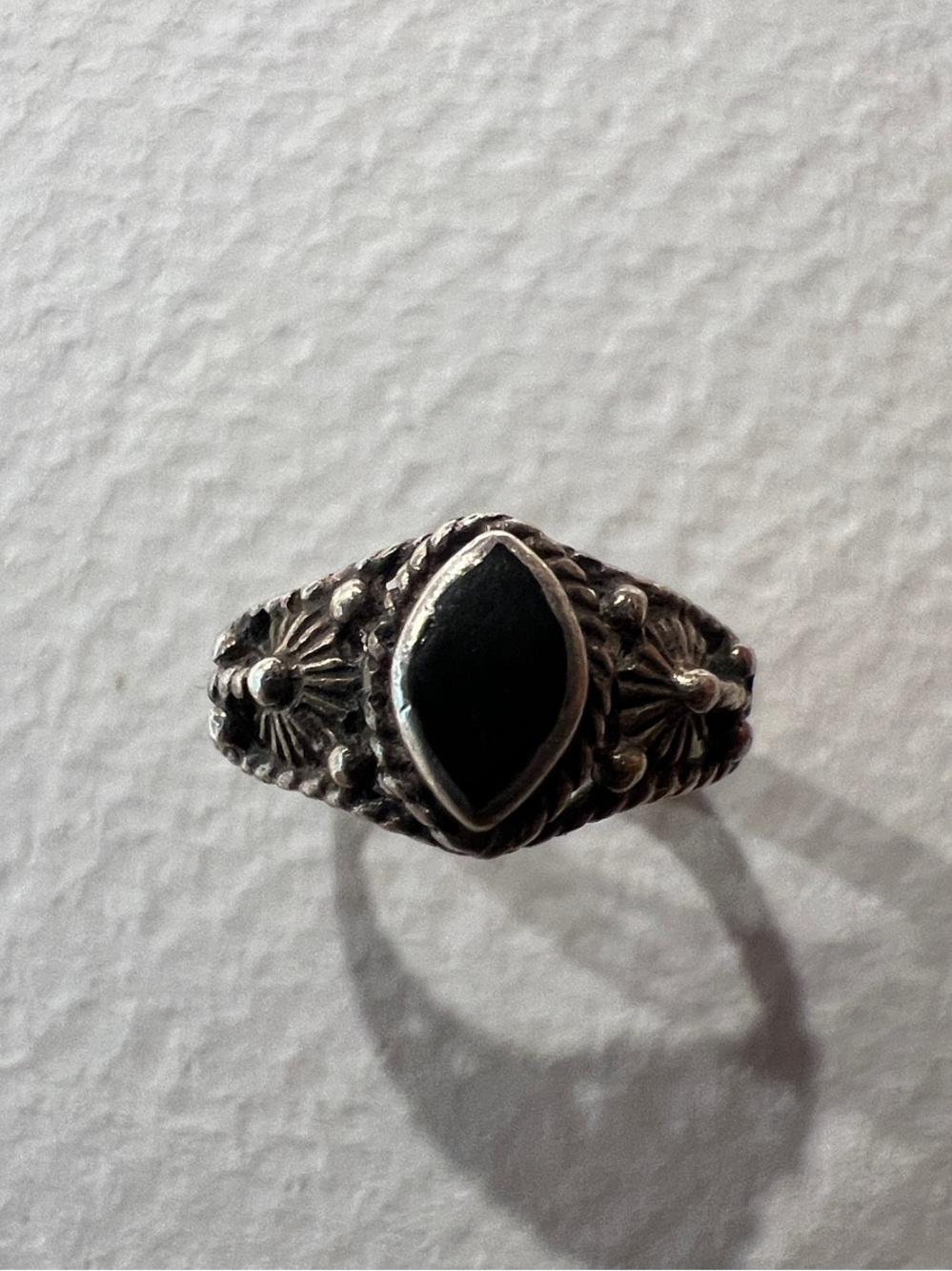Black Marquise Stone Ring - Picture 1 of 4